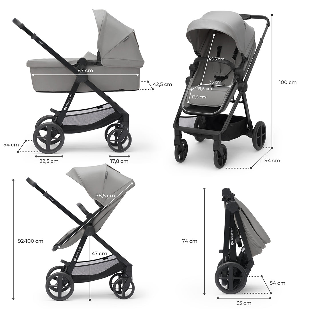 Coche Travel System Newly 3 en 1 Grey