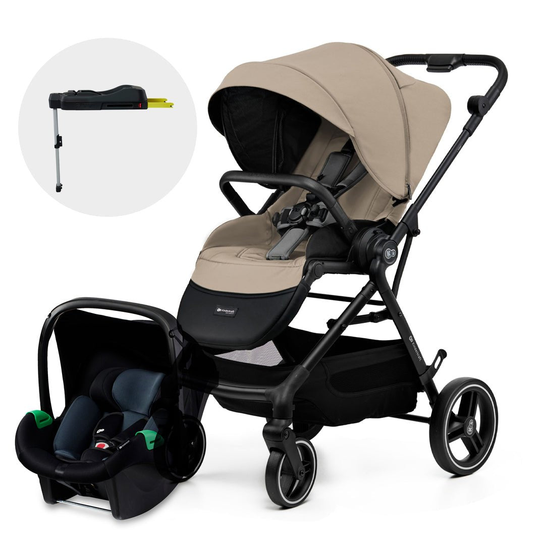 Coche Travel System Yoxi Beige + Silla Mink Pro + Base Isofix
