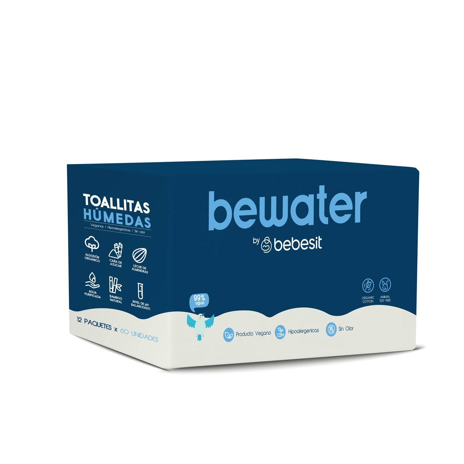 Wipes Toallitas Húmedas Be Water Bebesit Caja 12 Paquetes 720 Unidades