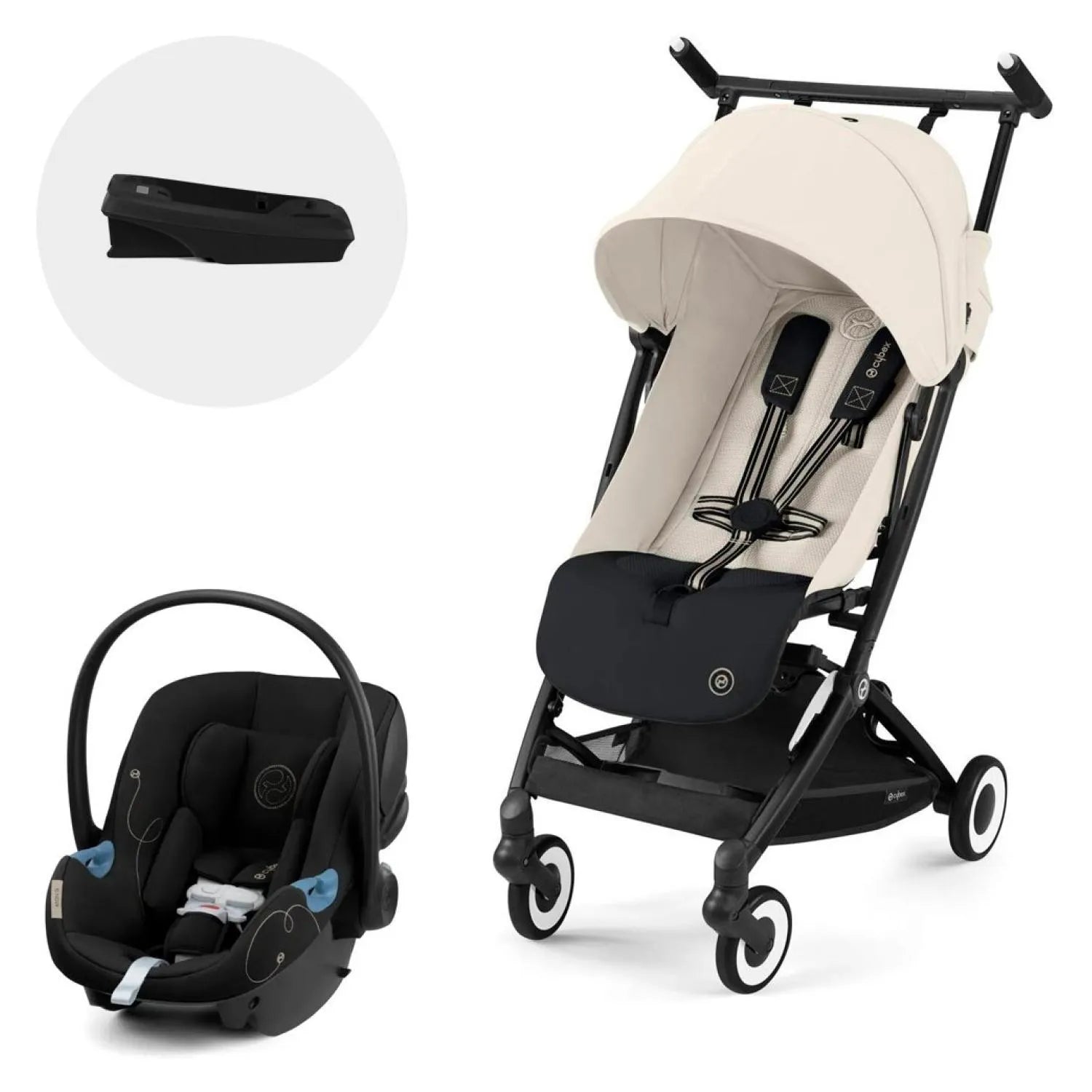Coche Travel System Libelle Canvas White + Aton G + Base G