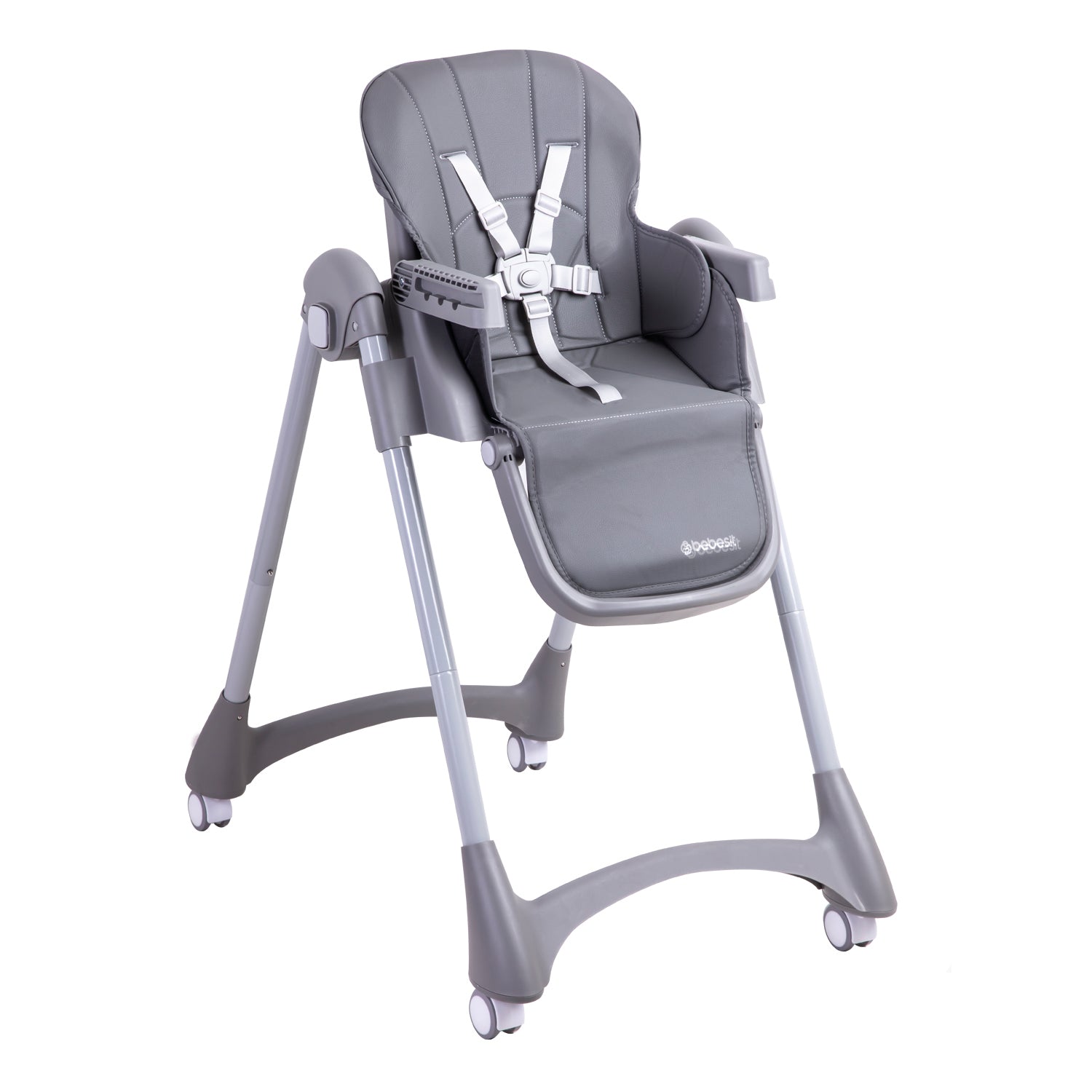Silla De Comer Bebe Reclinable Plegable Easy Eat Gris